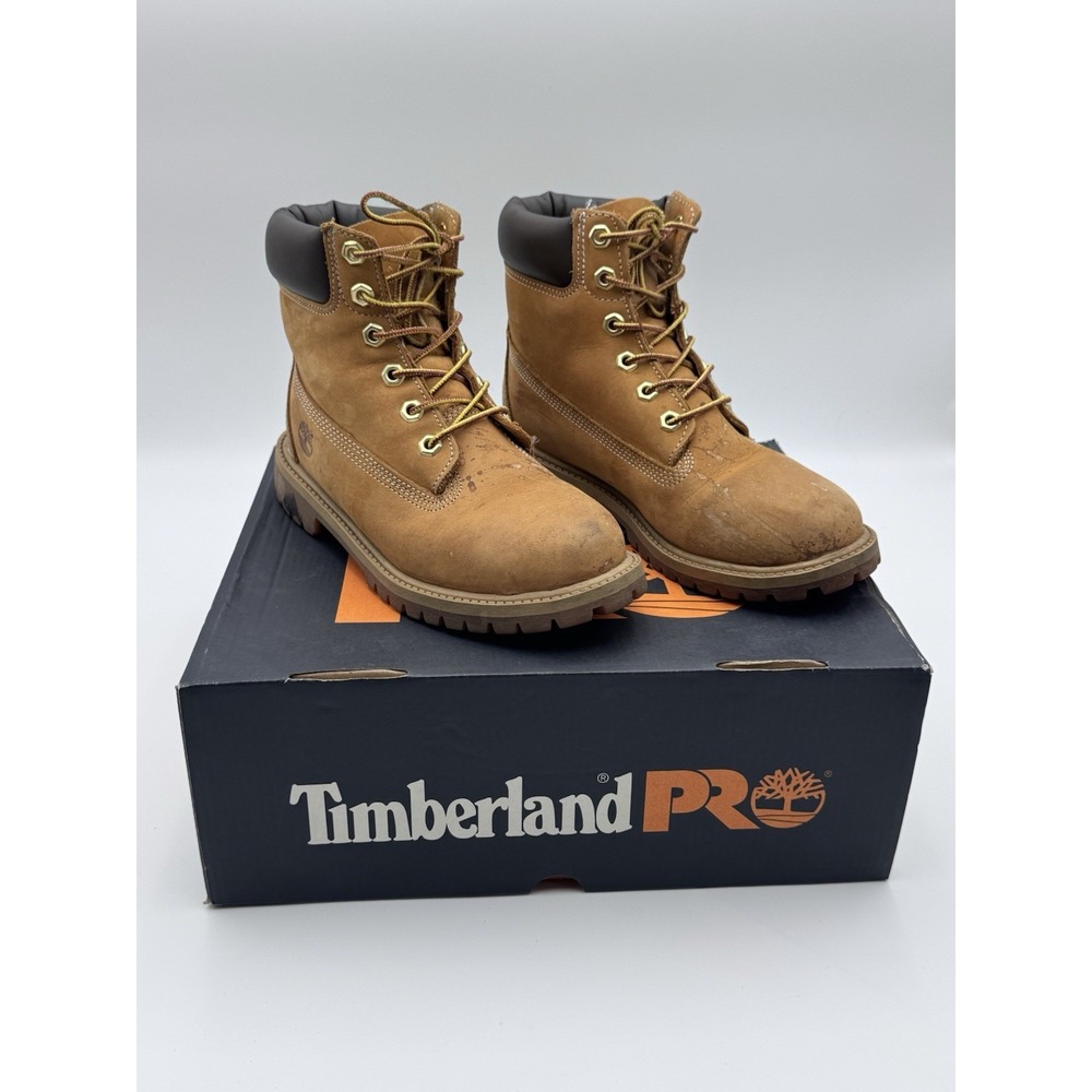 Timberland 12909 Junior's 6" Premium Waterproof Boots Wheat Nubuck Size 4M